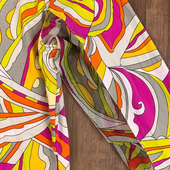 Icikuls Women's Long Sleeve 1/4 Zip Top Golf Tennis Athleisure Mod/Pucci Style M - Picture 7 of 10